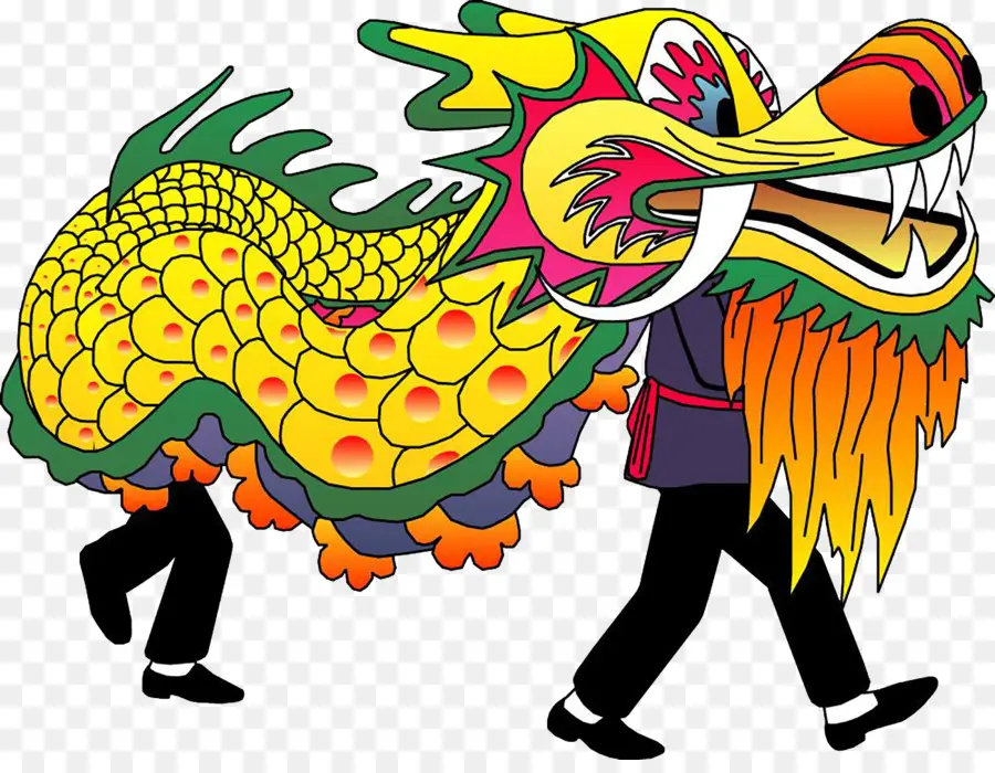 Año Nuevo Chino，Danza Del Dragón PNG