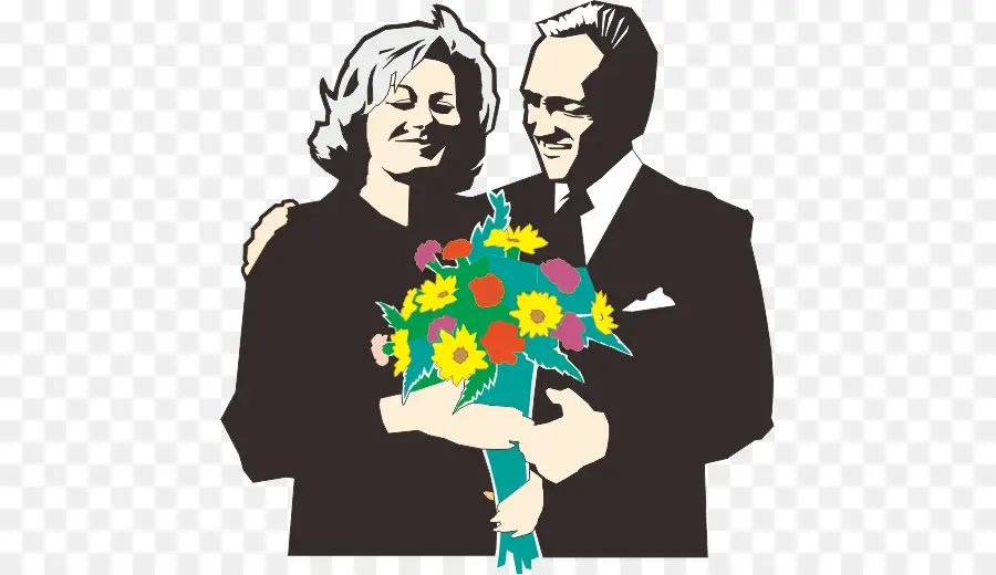 Pareja Con Flores，Amar PNG