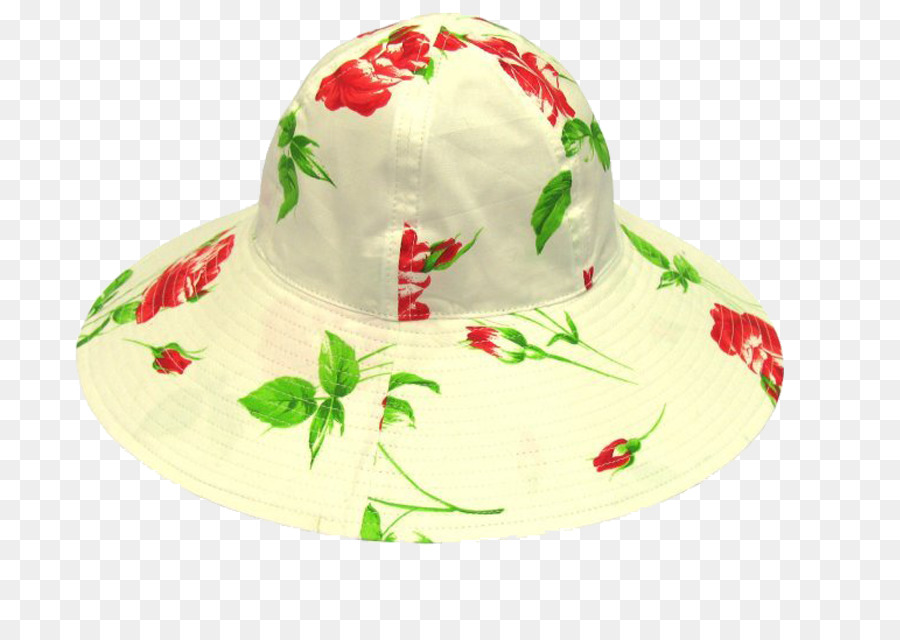 Sombrero Floral，Blanco PNG