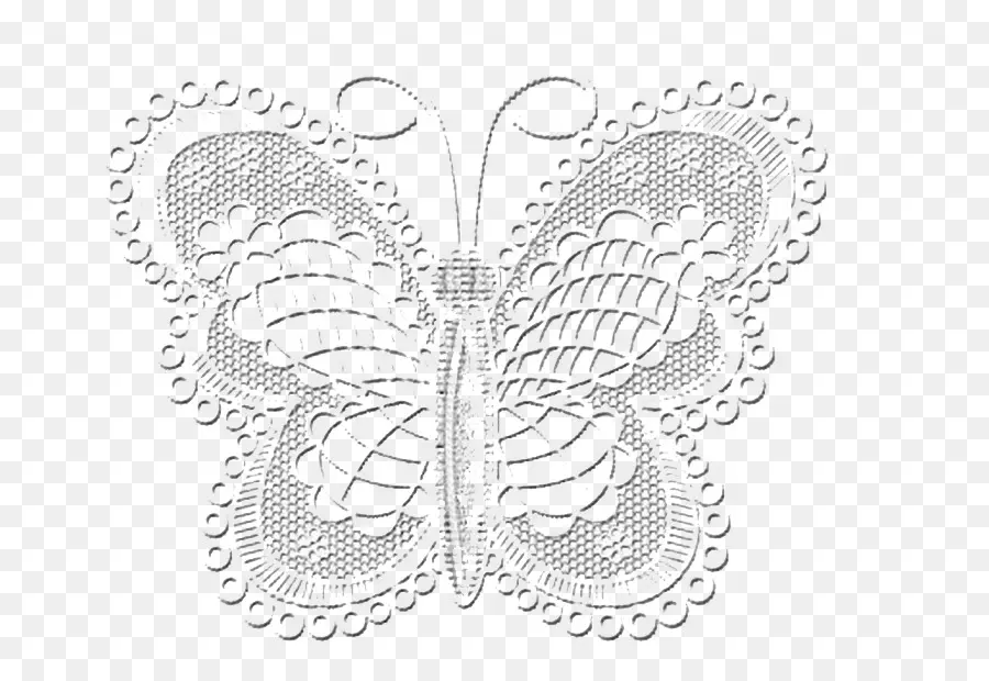 Mariposa De Encaje Blanco，Cordón PNG