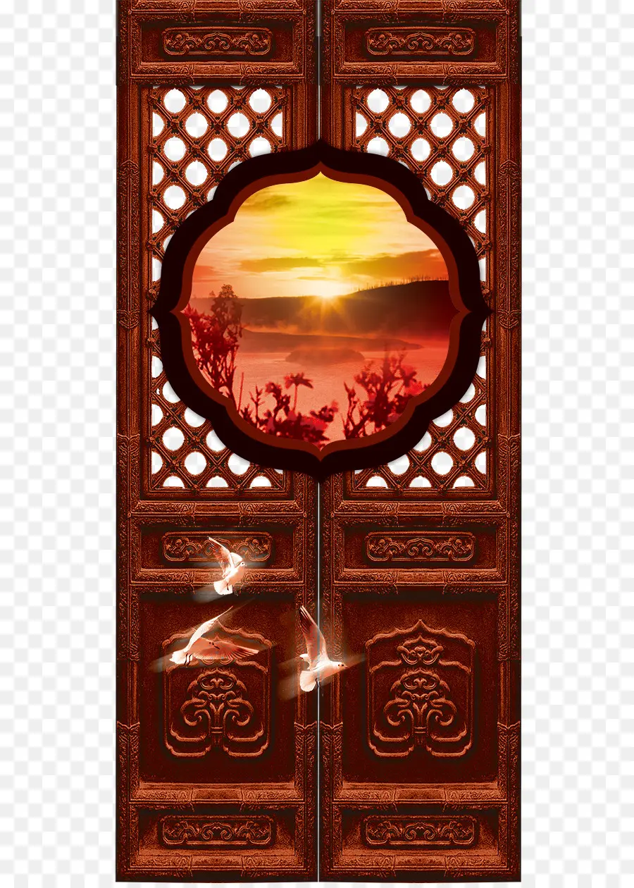 Puerta Decorativa，Atardecer PNG