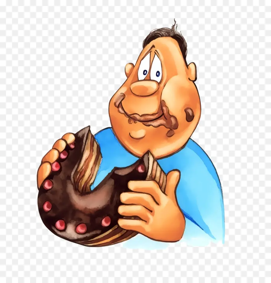 Hombre Comiendo Donut，Personaje PNG