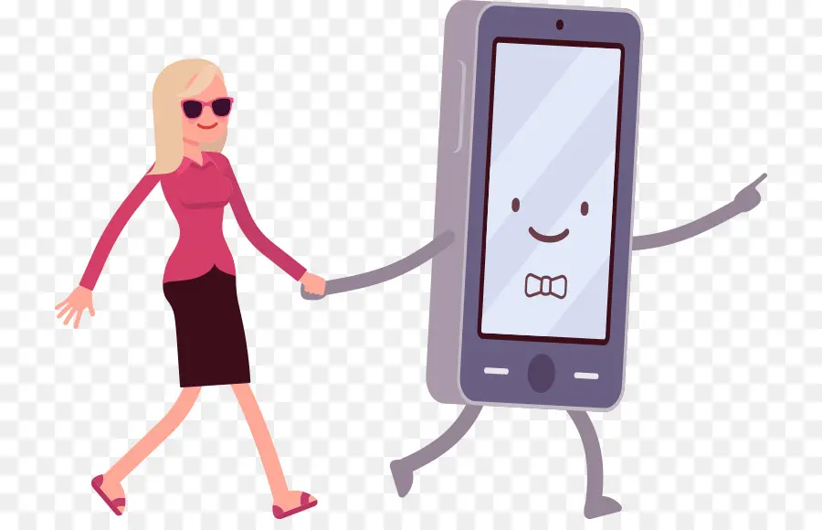 Mujer Y Teléfono，Caminando PNG