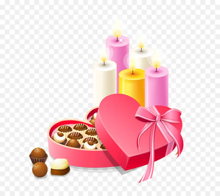 Caja De Corazón，Velas PNG