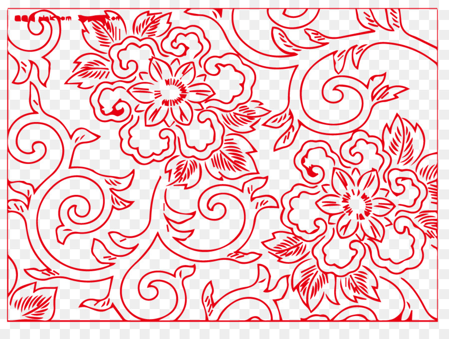 Patrón Floral Rojo，Diseño PNG