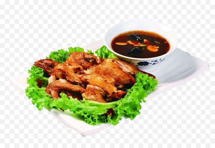 Pollo Frito，Lechuga PNG