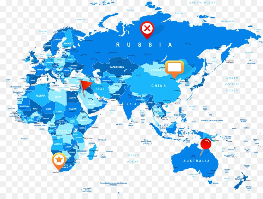 Mapa Mundial，Países PNG