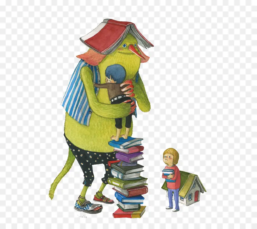 Monstruo Y Libros，Niños PNG