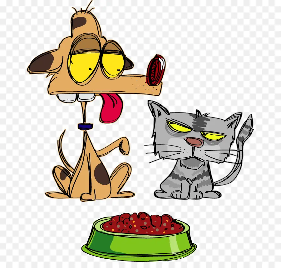 Perro Y Gato De Dibujos Animados，Mascota PNG