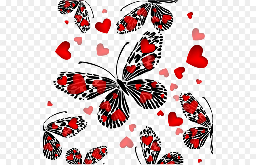 Mariposas Y Corazones，Insectos PNG