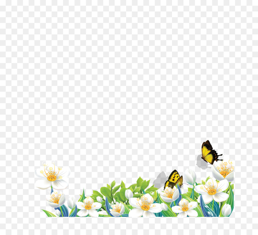 Mariposa Y Flores，Naturaleza PNG