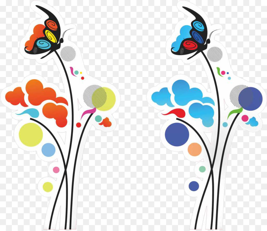 Mariposas Y Flores，Vistoso PNG