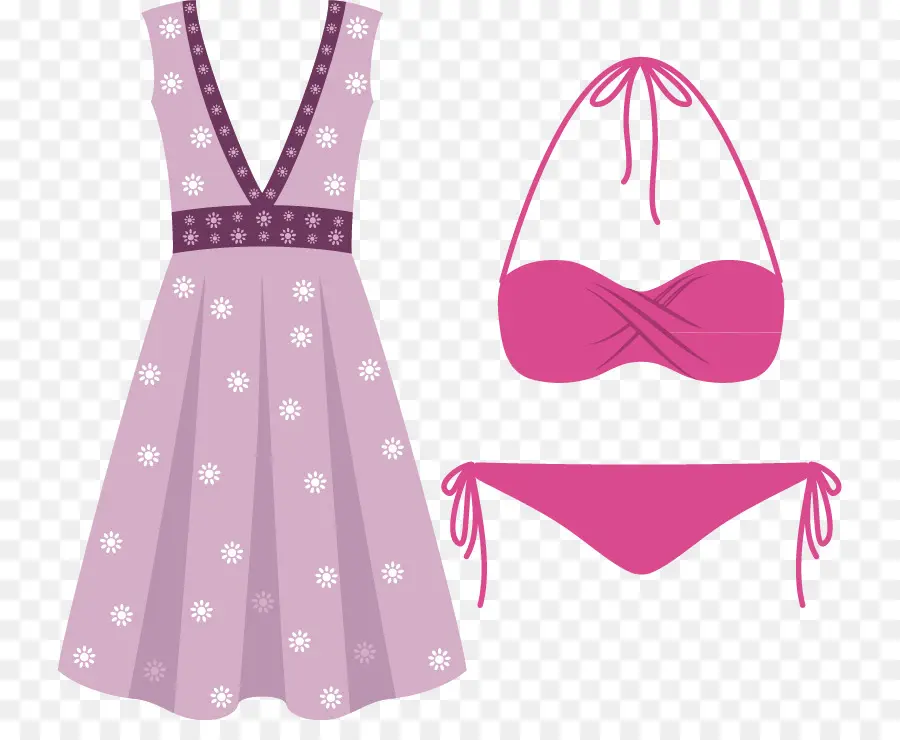 Vestido De Verano Y Bikini，Playa PNG