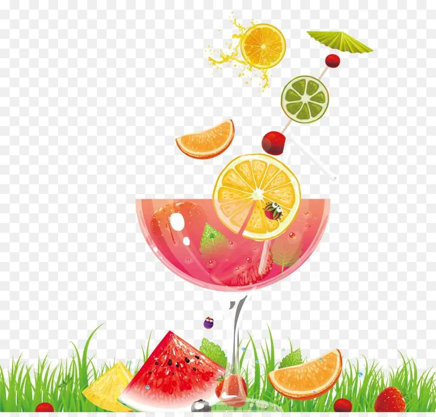 Cóctel De Frutas，Vaso PNG