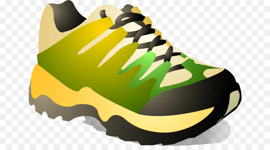 Zapato Para Correr Verde Y Amarillo，Calzado PNG