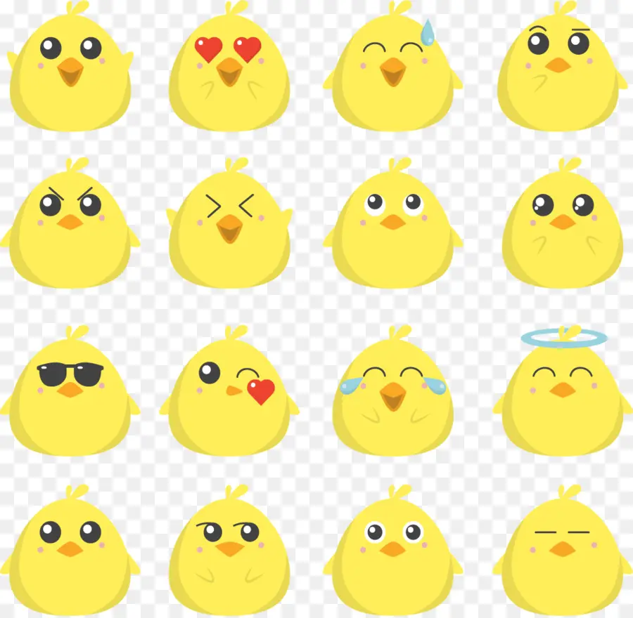 Emojis De Pollito，Emociones PNG