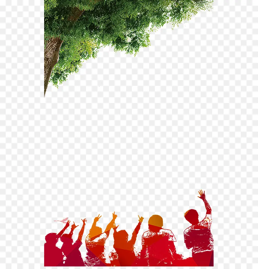 Árbol Y Multitud，Celebración PNG