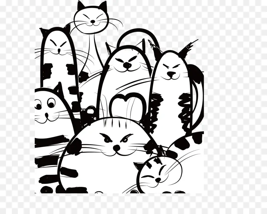 Gatos，En Blanco Y Negro PNG