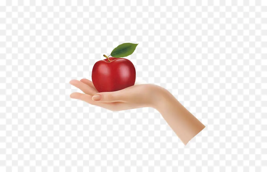 Manzana Roja En La Mano，Mano PNG