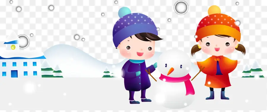 Niños Con Muñeco De Nieve，Invierno PNG