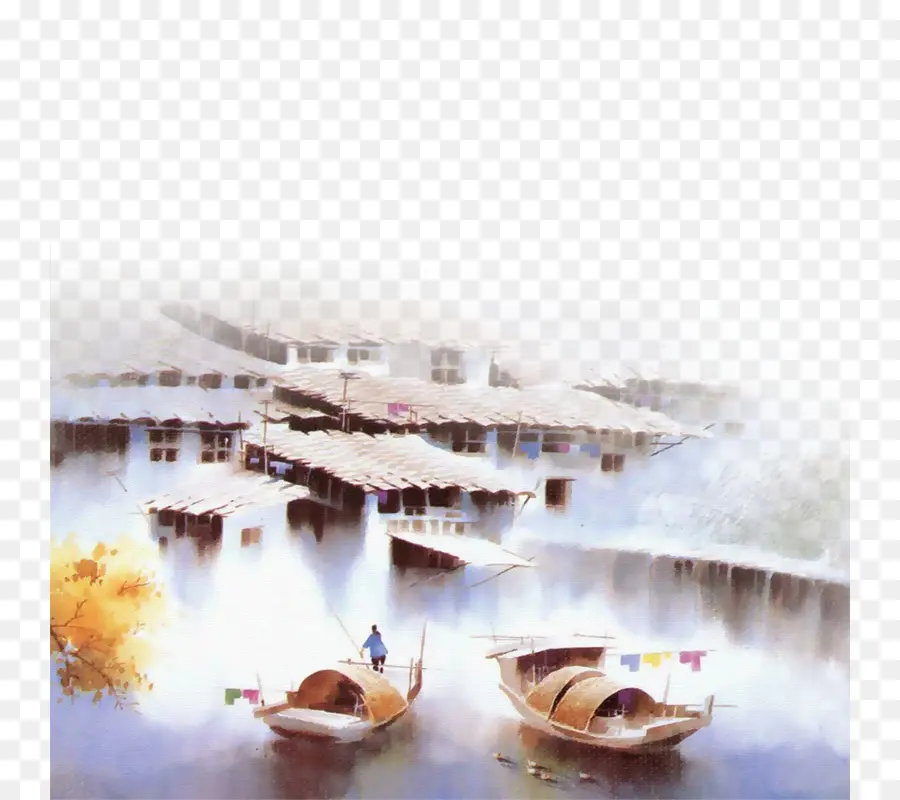 Jiangnan，Pintura A La Acuarela PNG