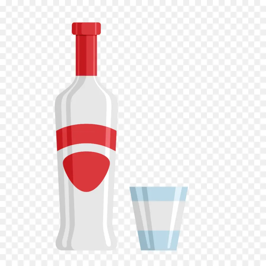 Botella De Vodka，Vaso De Chupito PNG