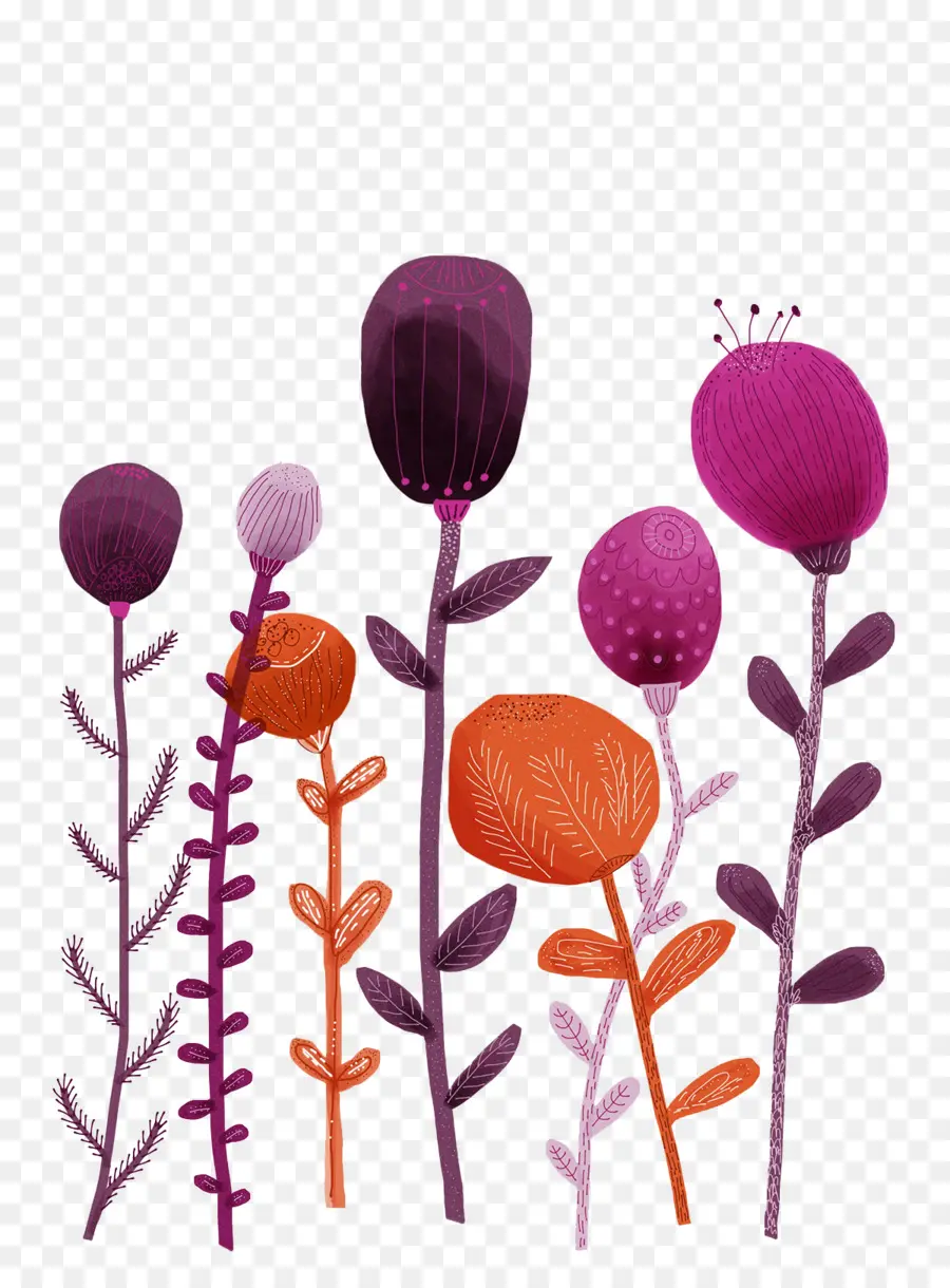 Flores Abstractas，Tallos PNG