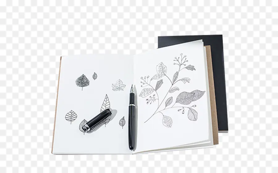 Cuaderno De Bocetos Y Bolígrafo，Dibujo PNG