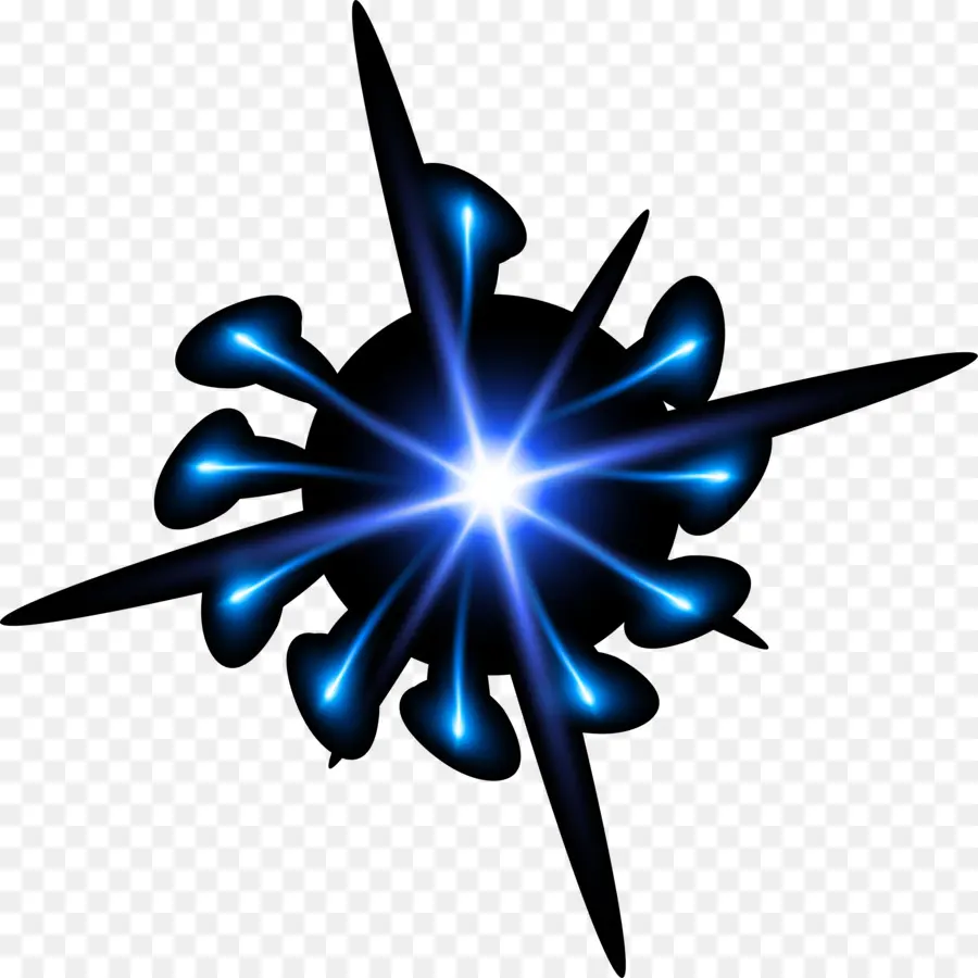 Explosión Estelar Azul，Brillo PNG