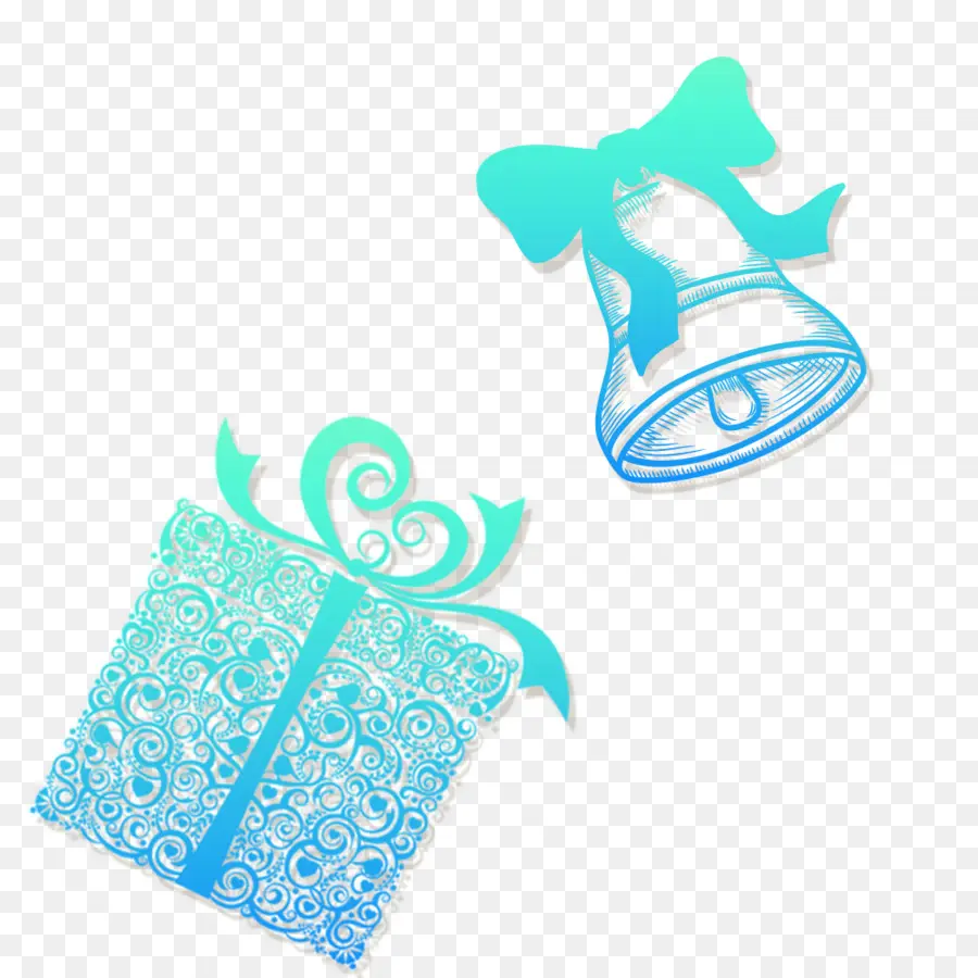 Campana Azul Y Regalo，Lazo Azul PNG