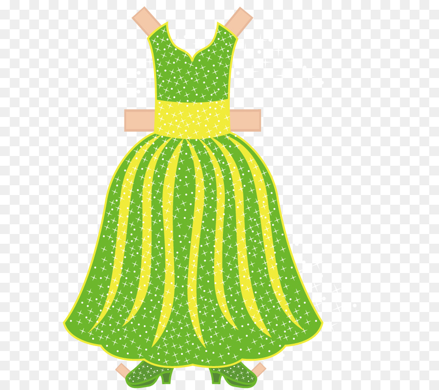 Vestido Verde，Rayas Amarillas PNG