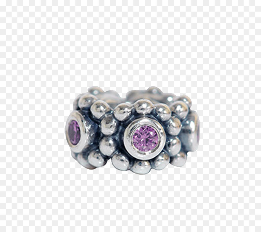 Anillo De Plata Con Piedras Moradas，Anillo PNG