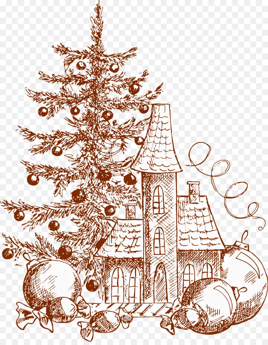 Árbol De Navidad，Casa PNG