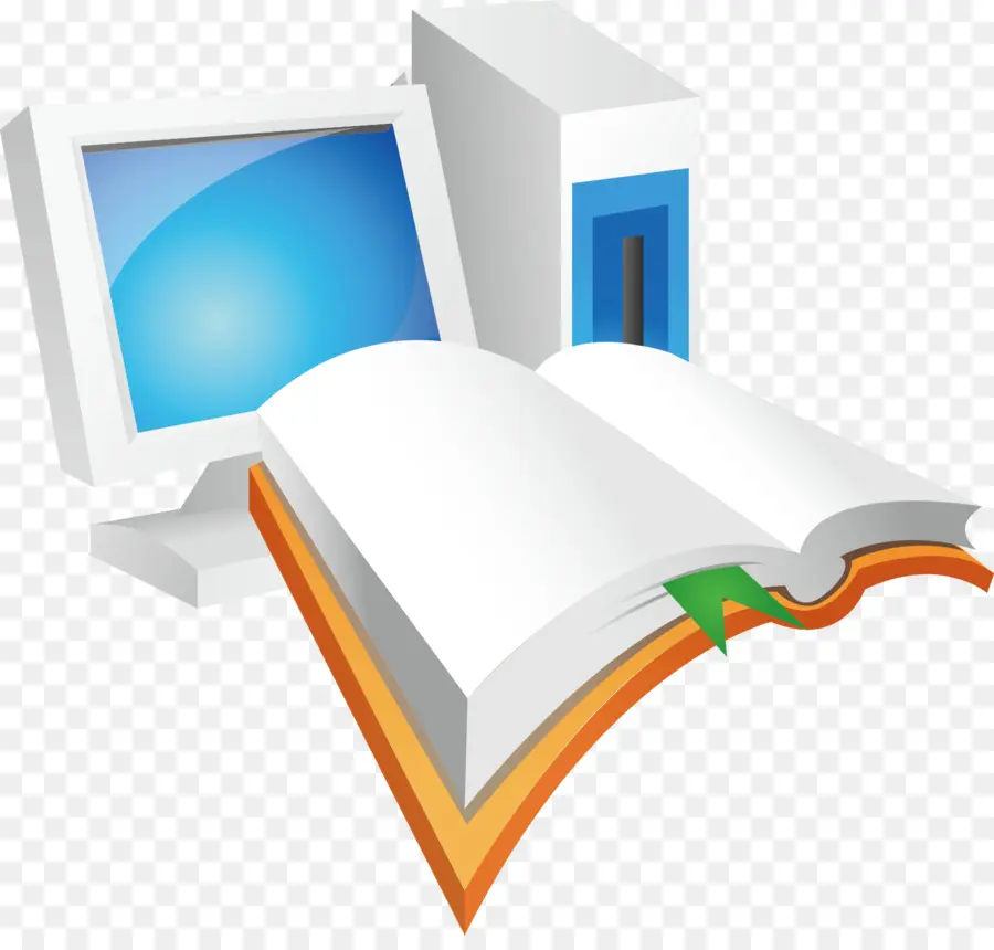 Computadora Y Libro，Monitor PNG