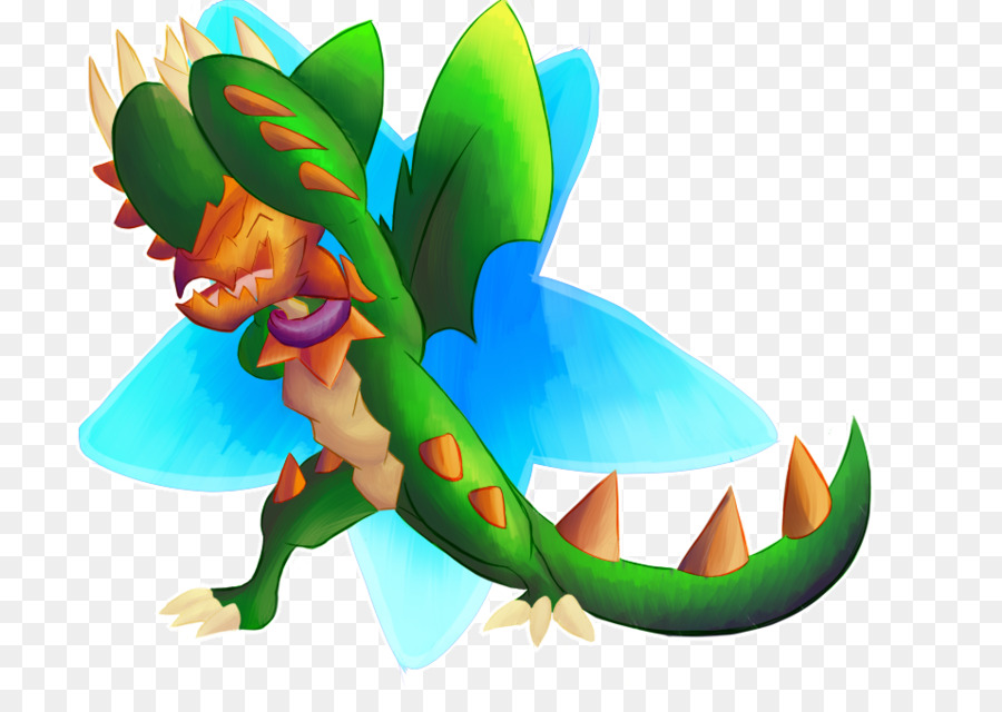 Dragón De Dibujos Animados，Cuerpo Verde PNG