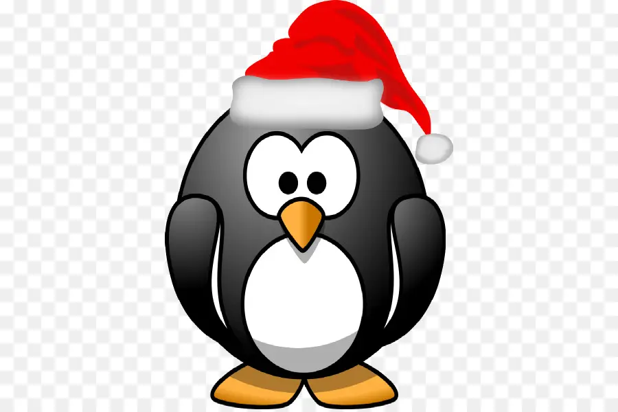 Pingüino，Gorro De Papá Noel PNG