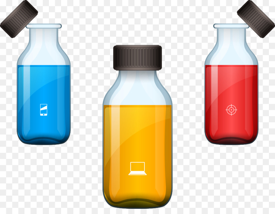 Botellas De Colores，Azul PNG