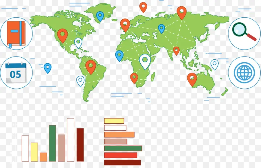 Mapa Mundial，Ubicaciones PNG