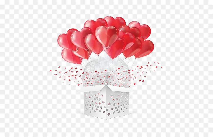 Globos De Corazon，Caja PNG