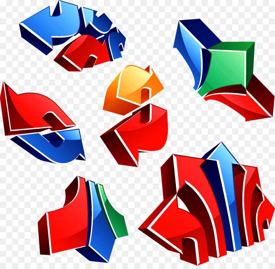 Flechas Coloridas 3d，Dirección PNG