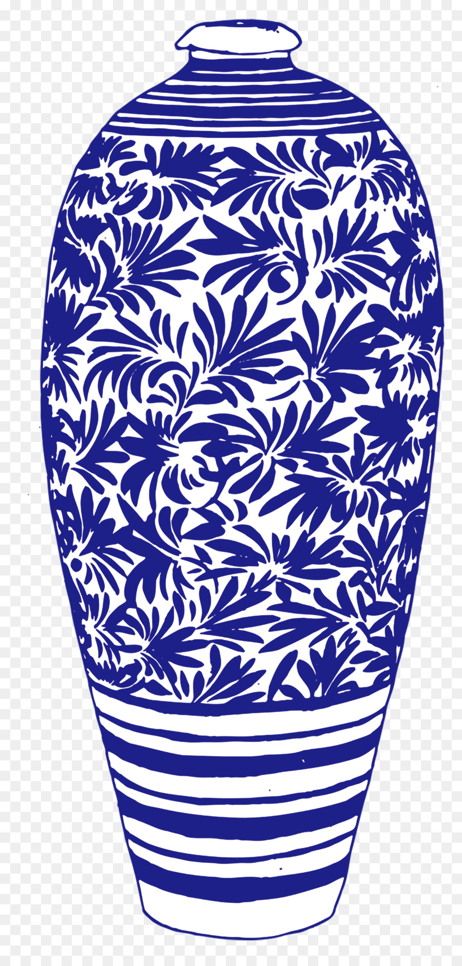 Jarrón Azul，Estampado PNG