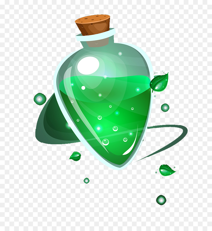 Botella De Vidrio，Verde PNG