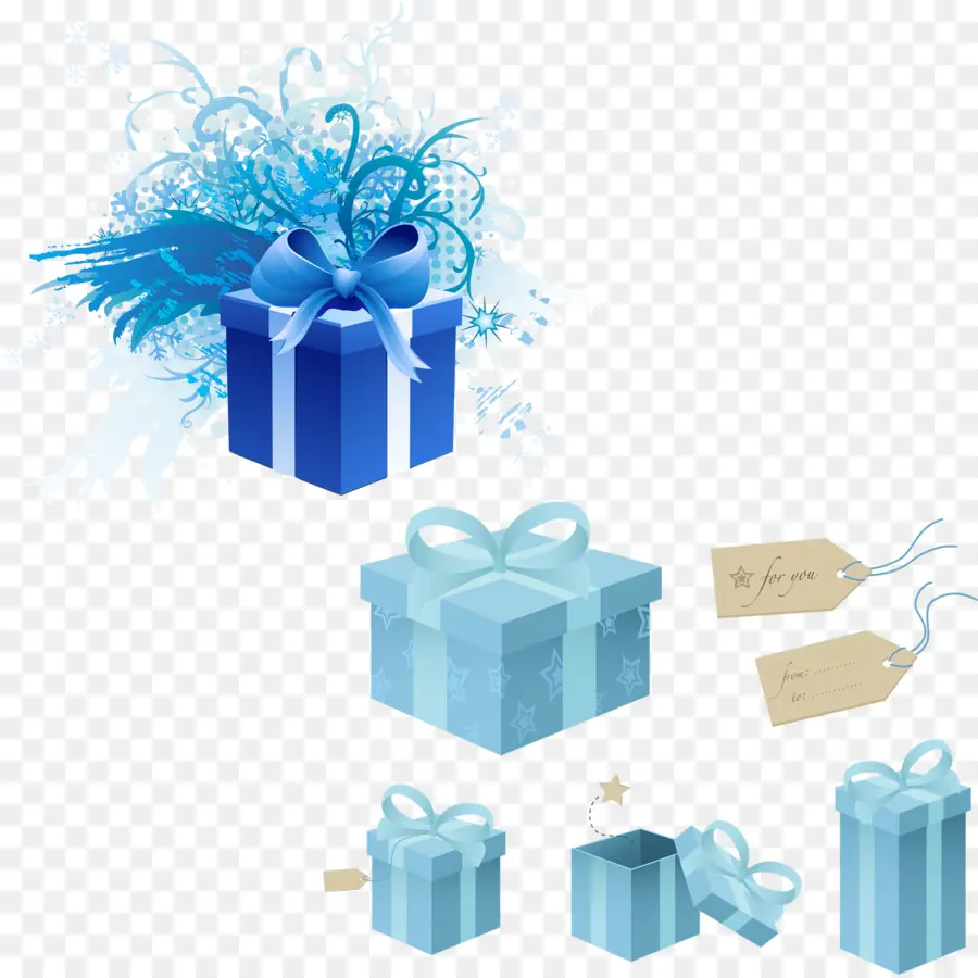 Caja De Regalo，Azul PNG