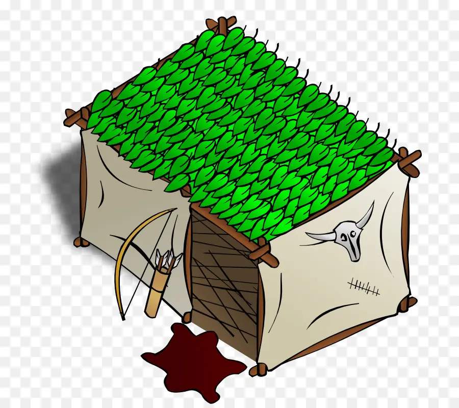 Cabaña Con Techo Frondoso，Techo Frondoso PNG