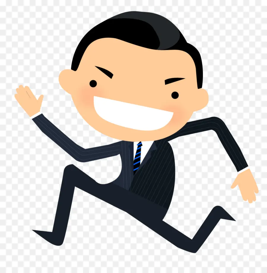 Empresario De Dibujos Animados Corriendo，Hombre De Negocios PNG