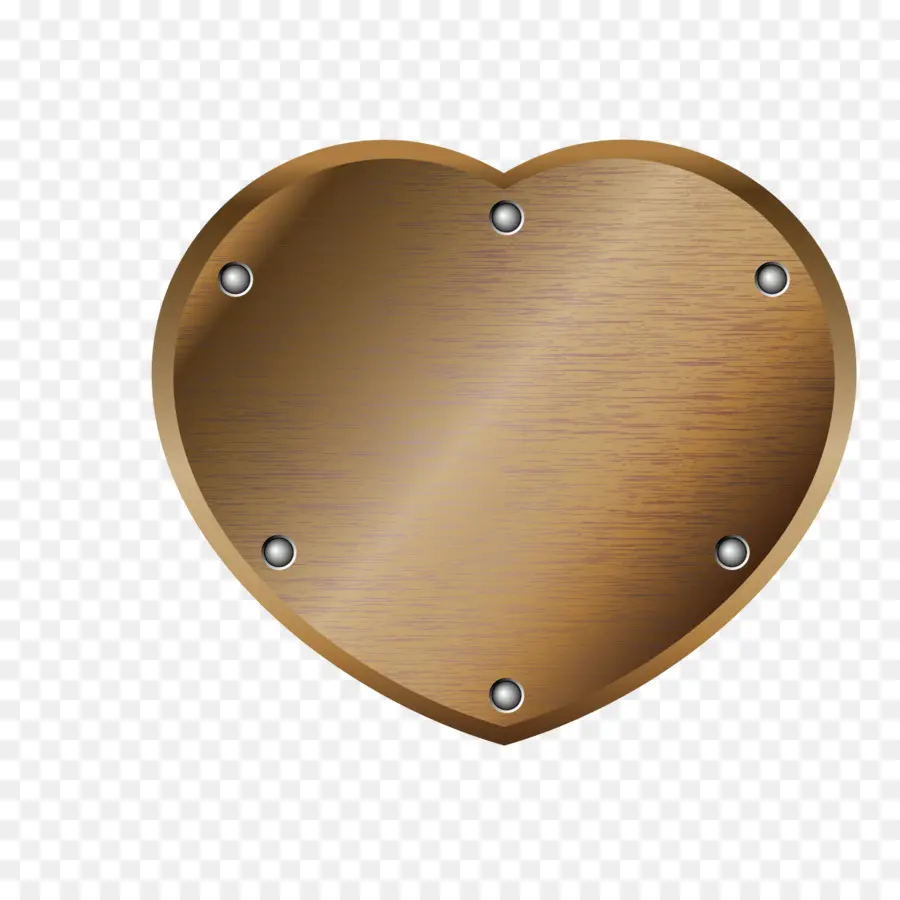 Placa De Metal En Forma De Corazón，Tornillos PNG