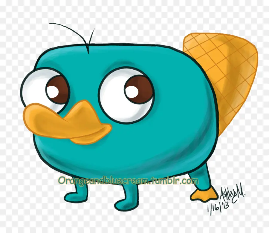 Ornitorrinco Azul，Dibujos Animados PNG