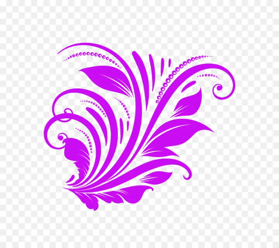 Diseño Floral Morado，Patrón PNG