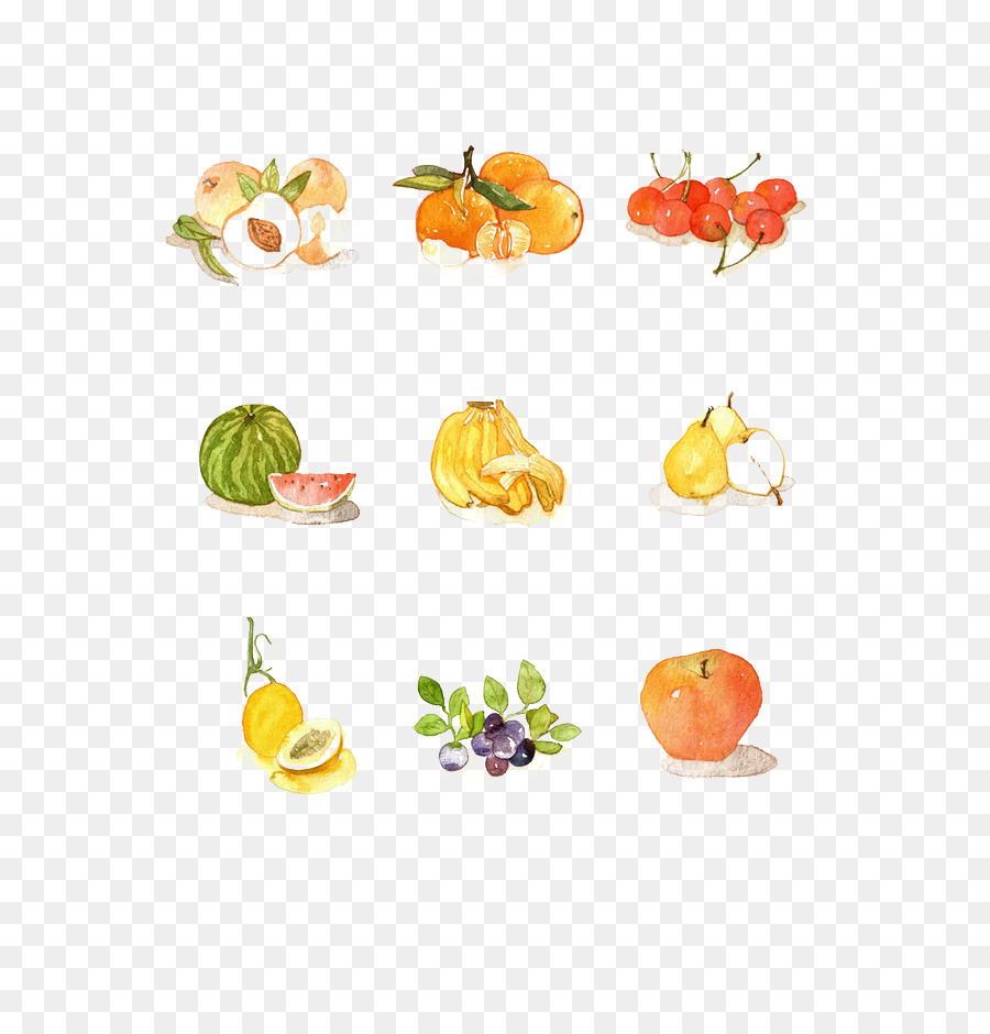 Varias Frutas，Acuarela PNG