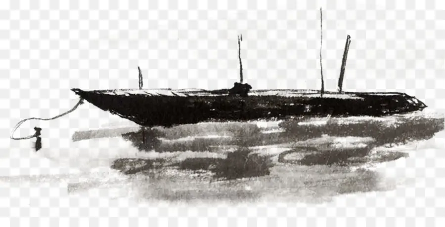 Barco De Tinta Negra，Agua PNG